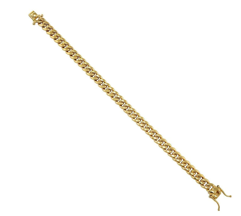 10k Yellow Gold Miami Cuban Link Bracelet 6.5